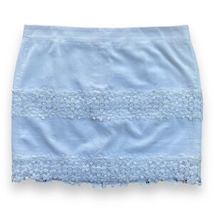 New J Crew Factory White Daisy Lace Stripe Cotton Mini Skirt Size 12
